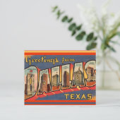 Oude ansichtkaart van Dallas Texas Briefkaart (Staand voorkant)