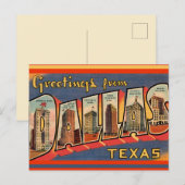 Oude ansichtkaart van Dallas Texas Briefkaart (Voorkant / Achterkant)