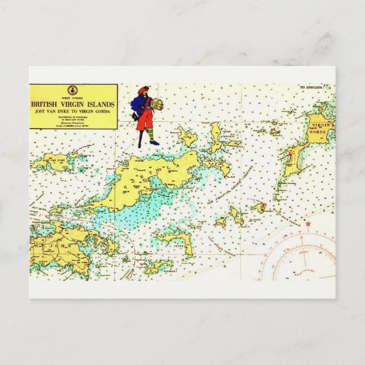 Oude ansichtkaart van de Britse Maagdeneilanden Briefkaart (Voorkant)