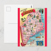 Oude ansichtkaart van de staat Maine Briefkaart (Voorkant / Achterkant)
