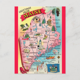 Oude ansichtkaart van de staat Maine Briefkaart