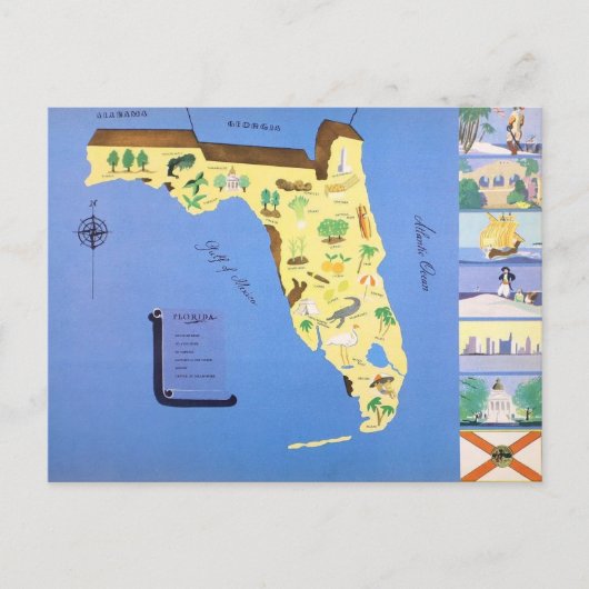 Oude ansichtkaart van Florida Briefkaart (Voorkant)