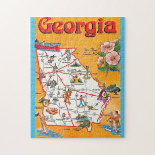 Oude ansichtkaart van Georgia 11x14 Legpuzzel