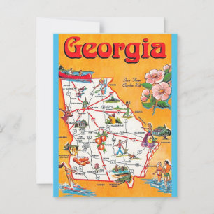 Oude ansichtkaart van Georgia Briefkaart