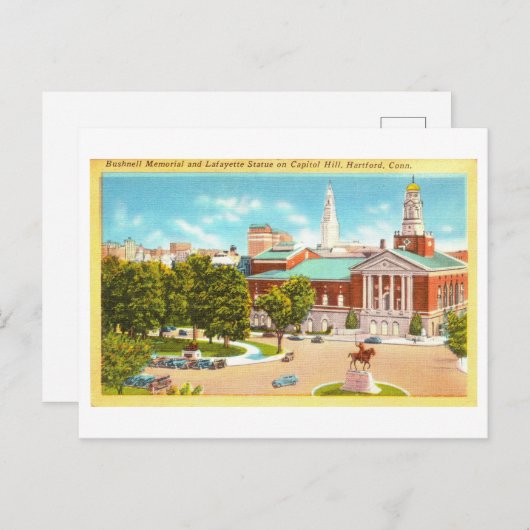 Oude Ansichtkaart van Hartford, Connecticut, Briefkaart (Voorkant / Achterkant)