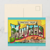 Oude ansichtkaart van Havana Cuba Briefkaart (Voorkant / Achterkant)