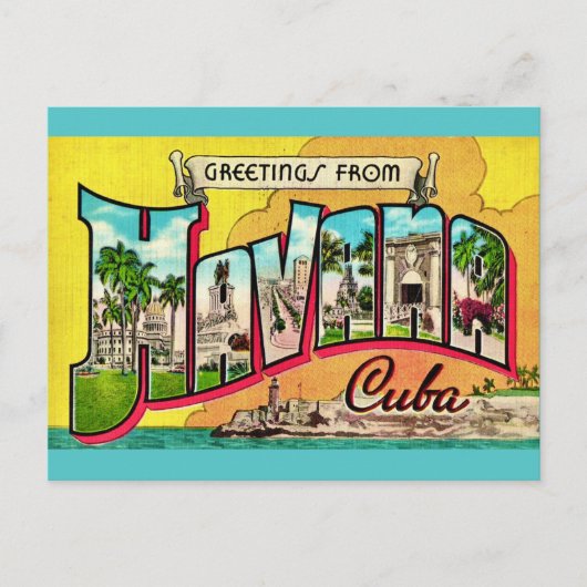 Oude ansichtkaart van Havana Cuba Briefkaart (Voorkant)