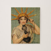 Oude ansichtkaart van het Vrijheidsbeeld, Wereldoo Legpuzzel (Verticaal)