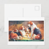 Oude ansichtkaart van jachthonden briefkaart (Voorkant / Achterkant)