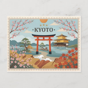 Oude ansichtkaart van Kyoto, Japan Briefkaart