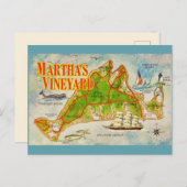 Oude ansichtkaart van Martha's Vineyard Briefkaart (Voorkant / Achterkant)