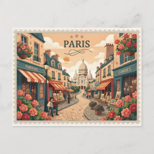 Oude ansichtkaart van Montmartre in Parijs Briefkaart