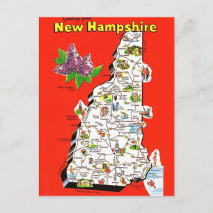 Oude ansichtkaart van New Hampshire Briefkaart
