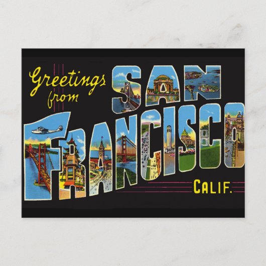 Oude ansichtkaart van San Francisco Briefkaart (Voorkant)