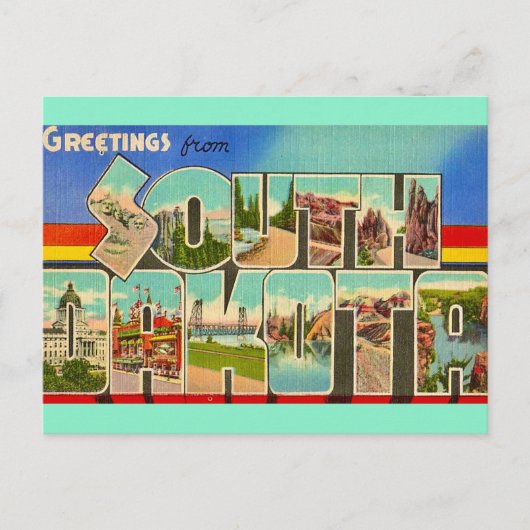 Oude ansichtkaart van South Dakota Briefkaart (Voorkant)