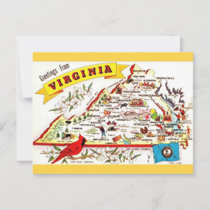 Oude ansichtkaart van Virginia Briefkaart