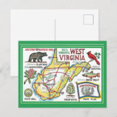 Oude ansichtkaart van West Virginia Briefkaart (Voorkant / Achterkant)