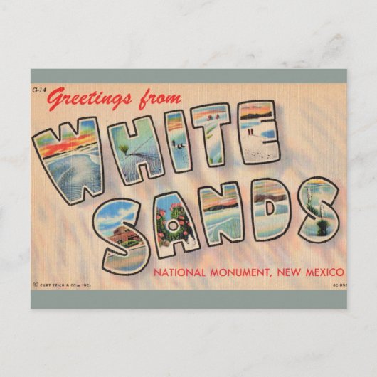 Oude ansichtkaart van White Sands NM Briefkaart (Voorkant)