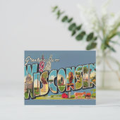 Oude ansichtkaart van Wisconsin Briefkaart (Staand voorkant)