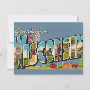 Oude ansichtkaart van Wisconsin Briefkaart