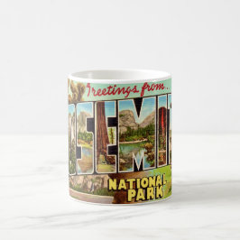 Oude ansichtkaart van Yosemite National Park Koffiemok