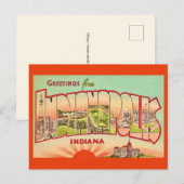 Oude ansichtkaartgroet uit Indianapolis Briefkaart (Voorkant / Achterkant)