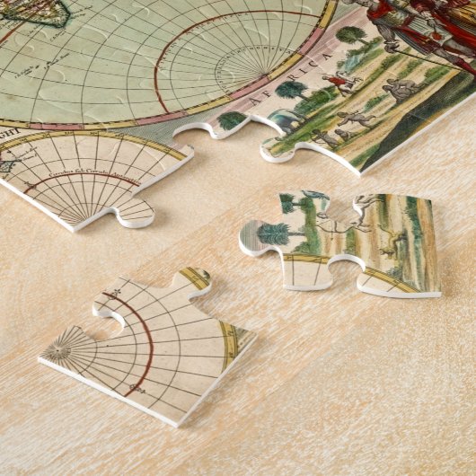 Oude Antiek  Algemene Kaart van de Wereld Legpuzzel (Zijkant)