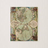 Oude Antiek Algemene Kaart van de Wereld Legpuzzel (Verticaal)