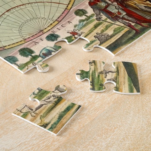 Oude Antiek  Algemene Kaart van de Wereld Legpuzzel (Zijkant)