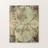Oude Antiek  Algemene Kaart van de Wereld Legpuzzel (Verticaal)