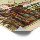 Oude Antiek Algemene Kaart van de Wereld Poster (Hoek)