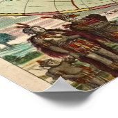 Oude Antiek  Algemene Kaart van de Wereld Poster (Hoek)