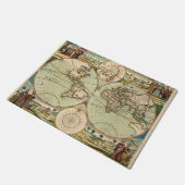 Oude Antiek algemene Wereldkaart Deurmat (Schuin)