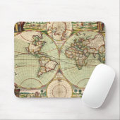 Oude Antiek algemene Wereldkaart Mousepad Muismat (Met muis)