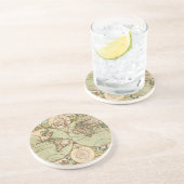 Oude Antiek algemene Wereldkaart Sandstone Onderze Zandsteen Onderzetter (Zijkant)