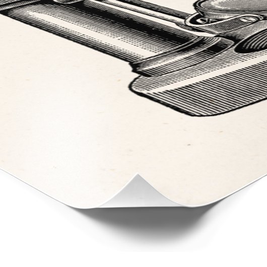  Oude Antiek apparatuur Microscoop Foto Afdruk (Hoek)