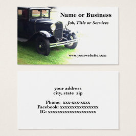 oude antiek auto visitekaartje