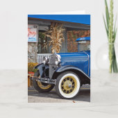 Oude Antiek Blauwe Auto Kaart (Voorkant)