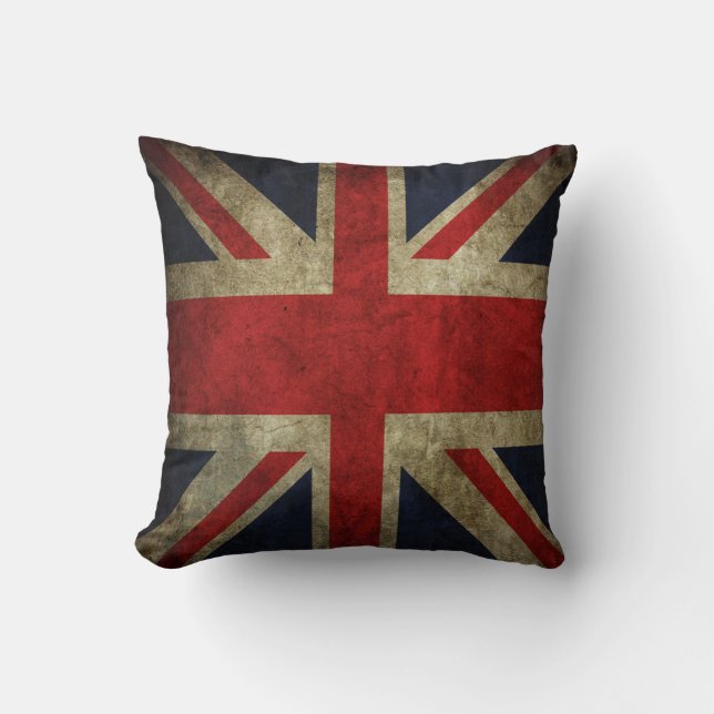 Oude Antiek Britse vlag Flag Pillow Kussen (Voorkant)
