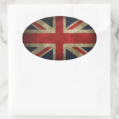 Oude Antiek Britse vlag Ovale Sticker (Tas)