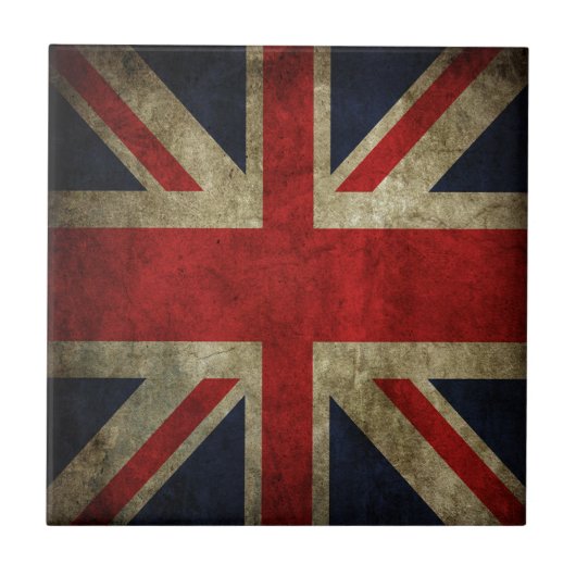 Oude Antiek Britse vlag Tegeltje (Voorkant)