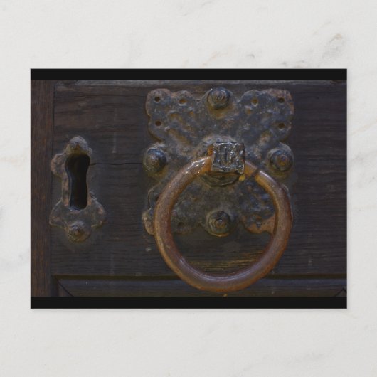Oude antiek deurklopper - briefkaart (Voorkant)