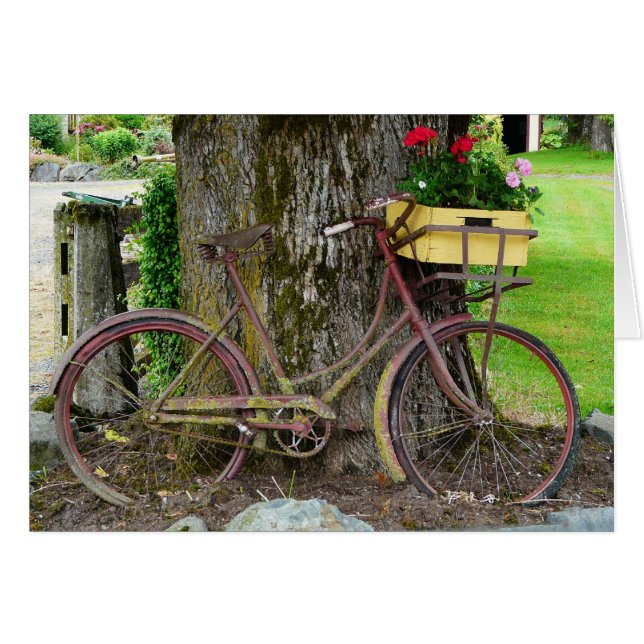 Oude Antiek fiets met ventilatormand (Voorkant Horizontaal)
