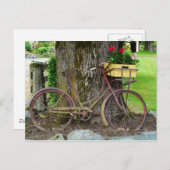 Oude Antiek fiets met ventilatormand Briefkaart (Voorkant / Achterkant)