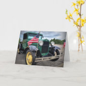 Oude Antiek Ford Truck Kaart (Gele Bloem)