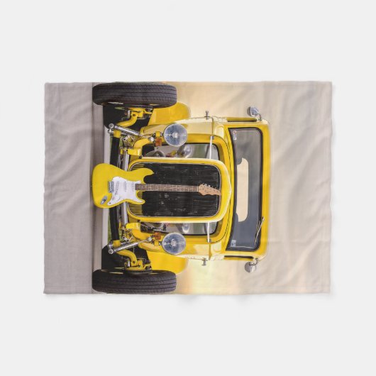  Oude Antiek Gele Warm Weg en Guitar Fleece Deken (Voorkant (Horizontaal))