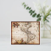 Oude Antiek kaart Noord- en Zuid-Amerika (Staand voorkant)