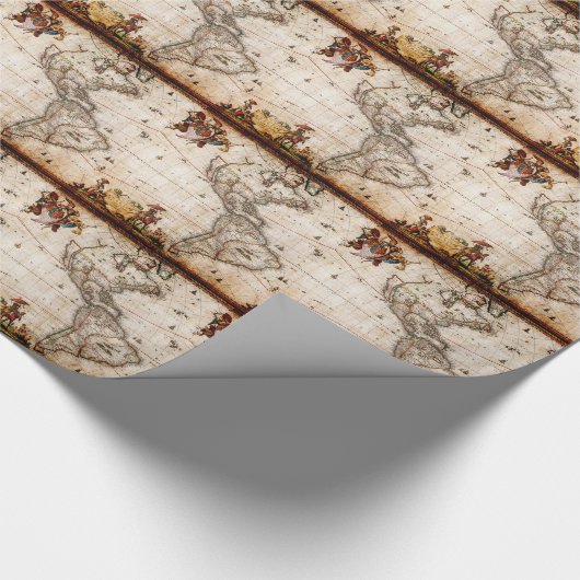 Oude Antiek kaart Noord- en Zuid-Amerika Cadeaupapier (Hoek)