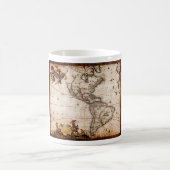 Oude Antiek kaart Noord- en Zuid-Amerika Koffiemok (Center)