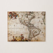 Oude Antiek kaart Noord- en Zuid-Amerika Legpuzzel (Horizontaal)